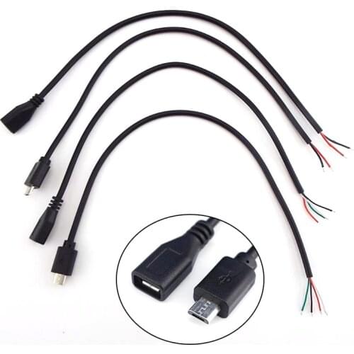 1pcs 5pcs Micro USB 2.0 A Female male Jack cable 4 Pin 2 Pin 4 Wire Data Charge Cable Cord Connector DIY for Android interface