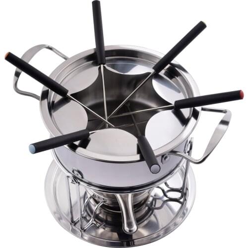 10Pcs/Set Stainless Steel Cheese Ice Cream Chocolate Hot Pot Melting Pot Fondue Set Kitchen Accessories For Home Party Supplies