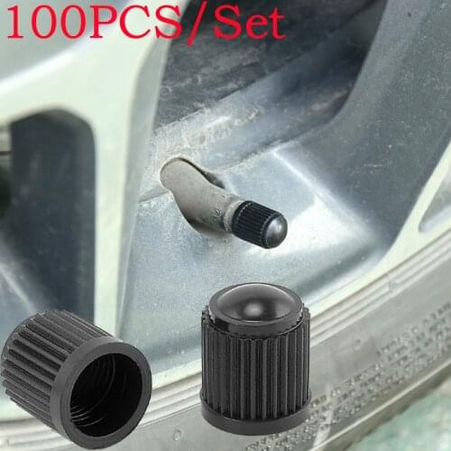 100pcs Auto Wheel Caps Black Plastic Car Bike Motorcycle Truck Replacement Parts Tire Accessories Tire Valve Stem Caps