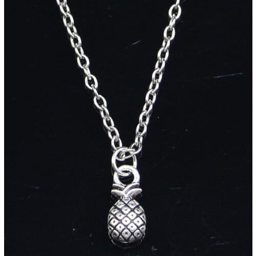 20pcs New Fashion Necklace 14x7mm double sided pineapple Pendants Short Long Women Men Colar Gift Jewelry Choker