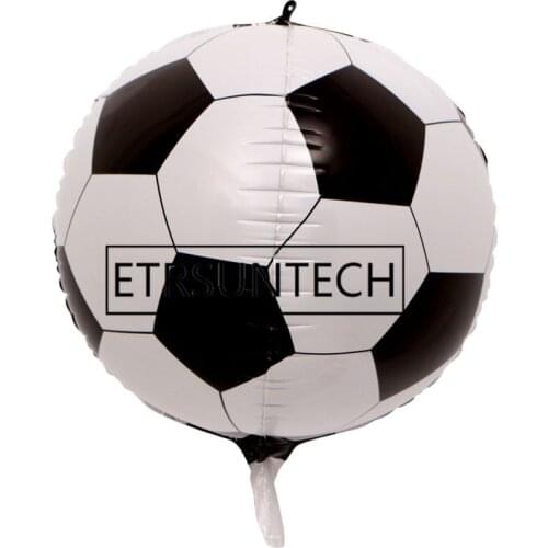 200pcs 24inch 4D Round Football Foil Balloons Wedding Birthday Party Decor Helium Inflatable Globos Supply