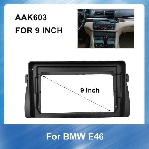 Car Audio 9 Inch 2 DIN Fascia Dash Panel For-BMW E46 Car Radio Stereo Receiver Panel Dash Mount Trim Installation Kit Frame
