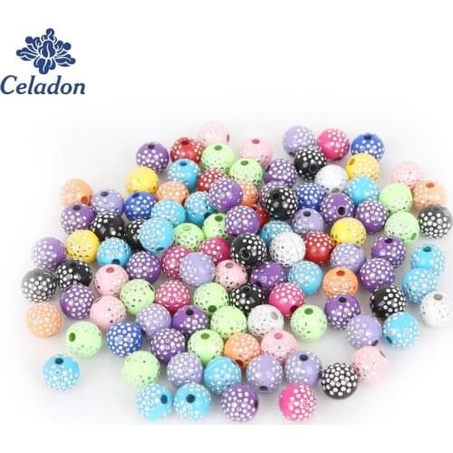Hot Sale 100 piece/lot 8mm Hole 1.8mm 13 Colors Bright Shiny Round Acrylic Loose Spacer Beads For DIY Jewelry Findings