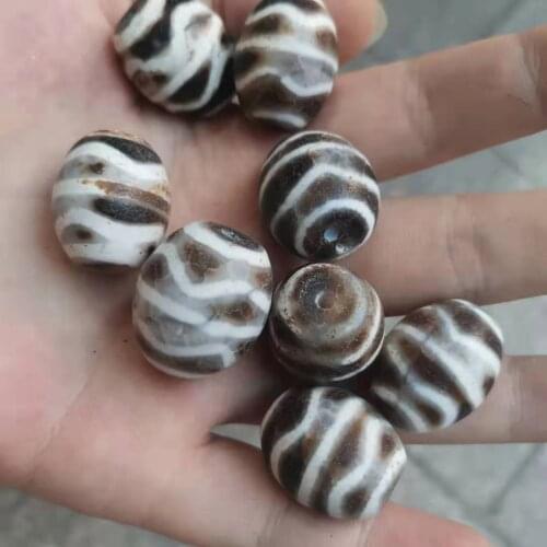 8Pcs/Lot simple rare special dragon pattern water ripple dalo beads natural chalcedony fire for dzi loose jewelry DIY materials