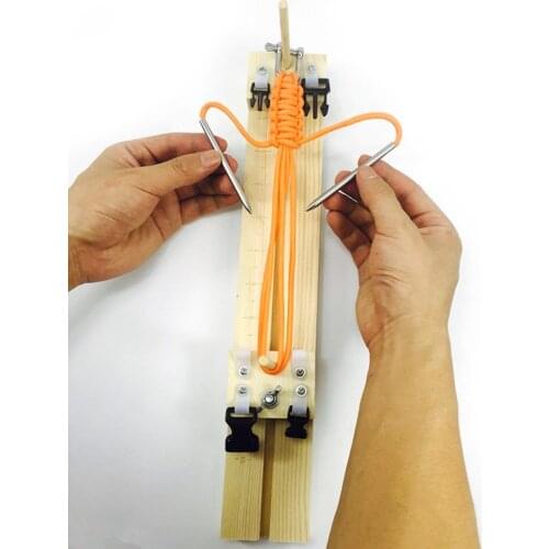 DIY Wood Bracelet Maker Knitting Tool Knot Braided Parachute Cord Bracelet Weaving Tools Wristband Maker