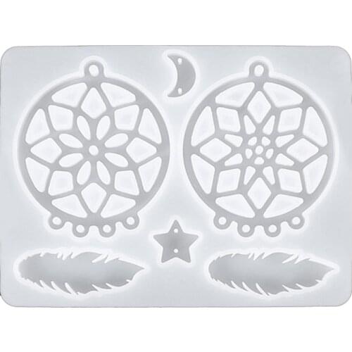 Dream Catcher Resin Mold Dream Catcher Resin Keychain Mold Resin Cast Mold is Easy to Disassemble Diy Jewelry Pendant T21F