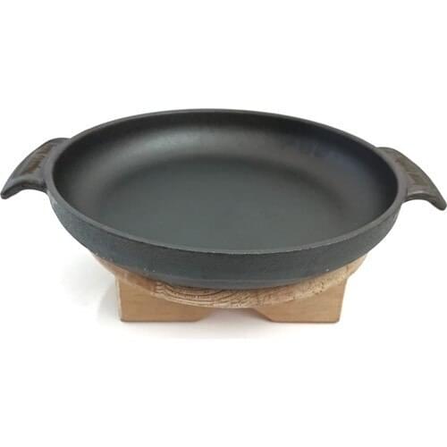 Isem Casting Uncoated Cast Iron Pan 26 cm,Fajita Pan,Organic Iron Casting Pan,Casting Coating,Flat Bottom Fajita Pan
