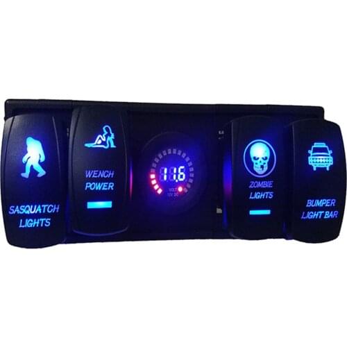 5 P Combination rocker switch panel universal retrofit modification fit for Jeep Wrangler with Housing Holder