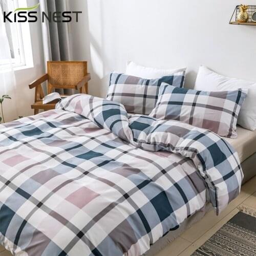 Bedding Set Nordic Plaid Pattern Style, Duvet cover 220x240 200x200, Pillowcase Bedding, For Home Bedroom Bed 150（2-3 Piece
