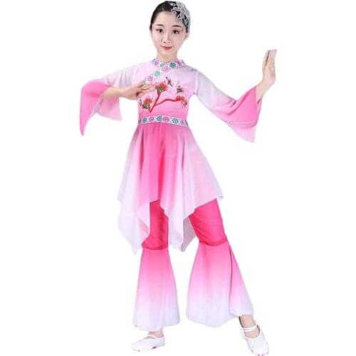 Yangko Dance Costume Female Umbrella Dance Clothes Girl Fan Dance Clothing Chinese Folk Dance