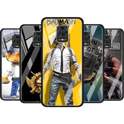 Hot Pubg Game for Xiaomi Redmi Note 10 Pro Max 10S 9T 9S 9 8T 8 7 Pro 5G Luxury Tempered Glass Phone Case Cover