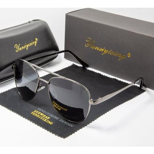 YUNSIYIXING Polarized Mens Sunglasses Vintage Pilot Driving Sun Glasses Coating Luxury Brand Men Eyewear oculos de luxo 6039