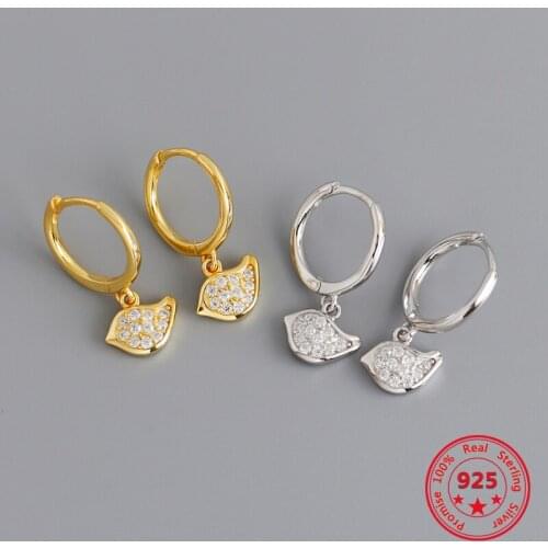 2020 New European AndAmerican Hot Sale 925 Sterling Silver Female Earrings Golden Bird Eardrop Light Luxury Style Inlaid Diamond
