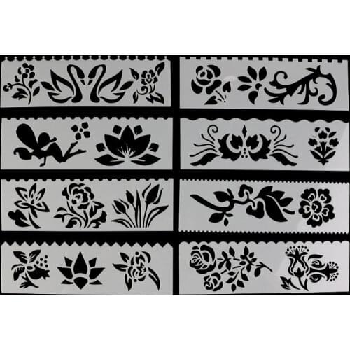 2021 New 8Pcs/set Kids Plastic Drawing Template Rulers Stencils DIY Painting DIY Making School Supply Tools Craft