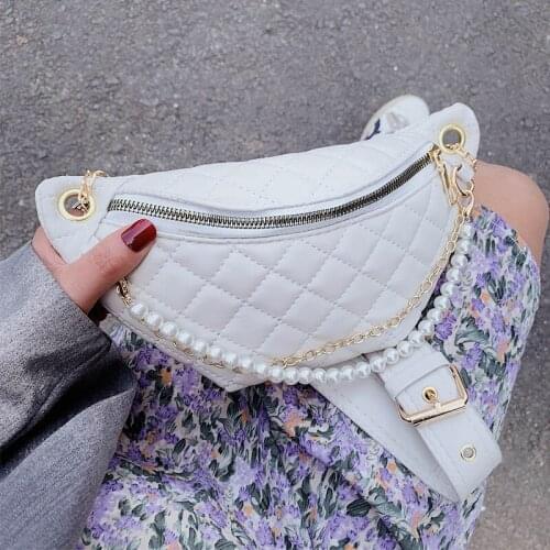 2021 New Women Chest Bag Chain Clutches Designer Leather Crossbody Bags Fashion Women Waist Pack Solid Color Hip Belt Bags