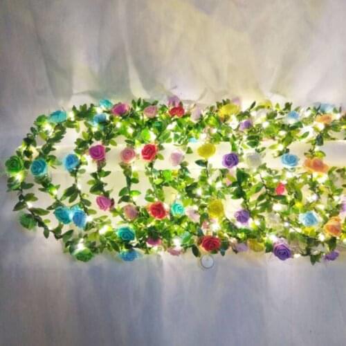 Headband LED Light Up Hair Wreath Hairband Garlands Party Crown Flower Headband glowing wreath
