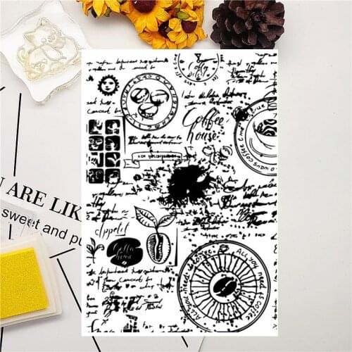 11*16CM Sprouted Text Transparent Clear Stamps / Silicone Seals Roller Stamp For DIY Scrapbooking Photo Album/Card Making