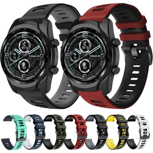 For TicWatch Pro 3 /Pro 2021 Strap Quick Release Sport Bracelet Silicone Watchband 22 mm Watch Band For TicWatch E2 S2 Wristband