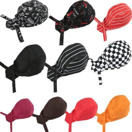 Men Women Chef Waiter Dustproof Oil-Proof Hat Cotton Catering Chinese Western Restaurant Hotel Barbecue Kitchen Canteen Cap A43
