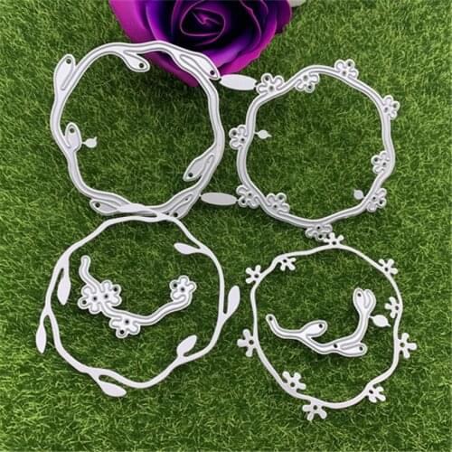Flower leaf round frame Metal Dies Scrapbooking Metal Cutting Dies Craft Stamps die Cut Embossing Card Make Stencil Frame