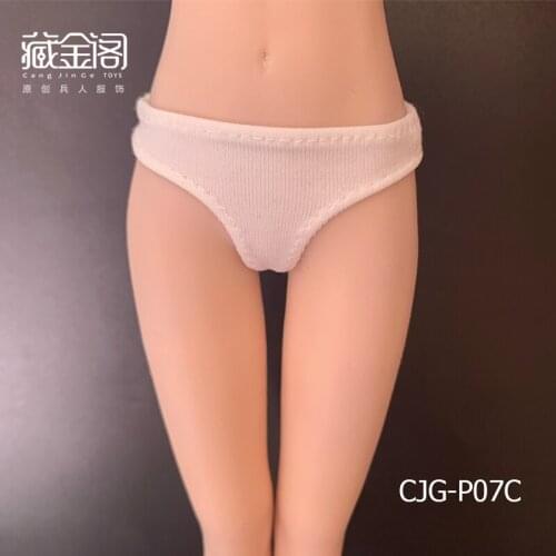 In Stock 1/6 White Panties Briefs with Pattern Clothes Accessory Model for 12 inches Action Body Sexy Female Figure Accessory