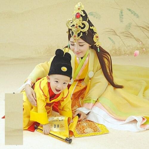 Wang Zi Cheng Long Tang Empress Prince Mum and Son Parent Child Costume Sets Trditional Hanfu Stage Performance Costume Hanfu