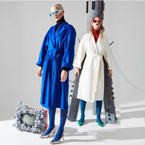 High End Double-sided Cashmere Coat Womens Middle and Long 2021 New French Gentle Fengnizi Coat