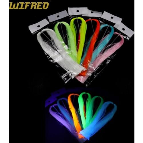 Wifreo 12Bags Fly Tying Luminescent Minnow Fiber EP Glowing Material for Fishing Jig Hook Lures Making UV Luminous Trout Sea Rig