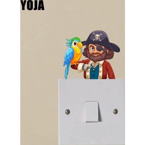 YOJA Cartoon Lovely Parrot And Pirates Decor Wall Stickers Room Switch Bedroom Personalized Decals 10SS0103