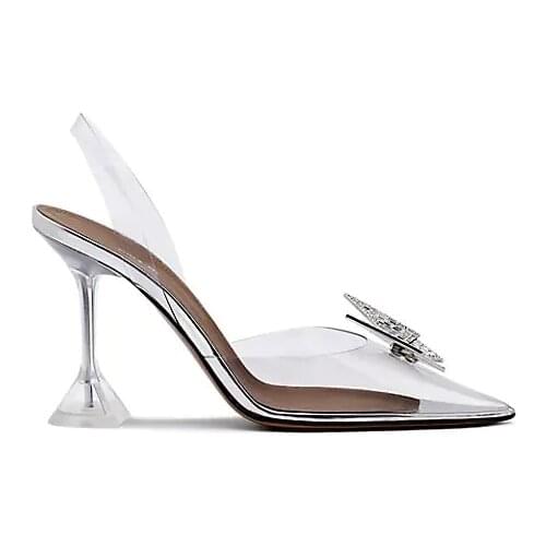 Women Shoes Rocky Awge Phoenix Crystal-embellished Pvc Slingback Pumps Clear Pvc