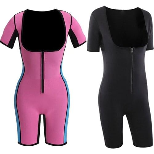 Women Full Body Shaper Slimming Weight Loss Sauna Suit Sexy Corset Bodysuit Leg Waist Trimmer Zip Front Shapewear S-3XL