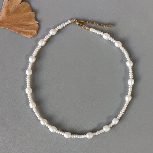 Exquisite fashion natural freshwater pearl necklace handmade simple versatile choker for women party jewelry accessories 2020