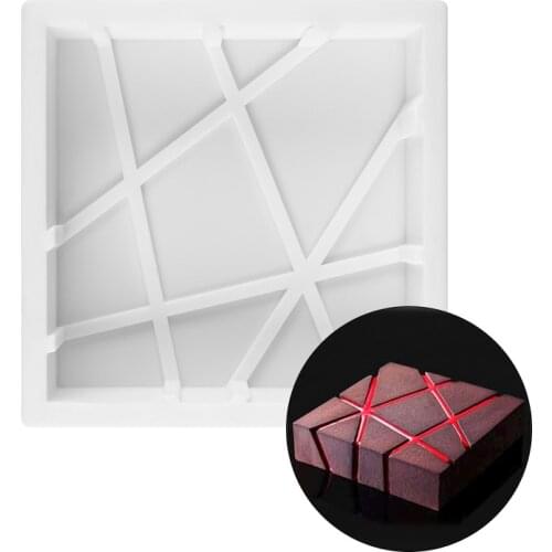 1pc DIY Silicone Cake Mold 3D Pan Irregularity Geometry Large Silicon Cake Molds Square For Cakes Moulds Decorate Baking Tools