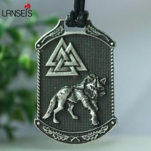 1pcs lanseis viking Odins wolf and eagle pendant norse Valknut pendant men necklace Vegvisir jewelry Animal Totem talisman