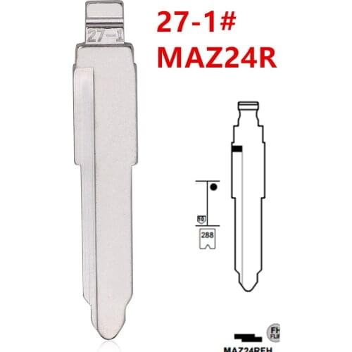 10pcs 27-1# MAZ20R MAZ24R Metal Uncut Blank Flip Remote Key Blade For Mazda for keydiy KD xhorse VVDI JMD