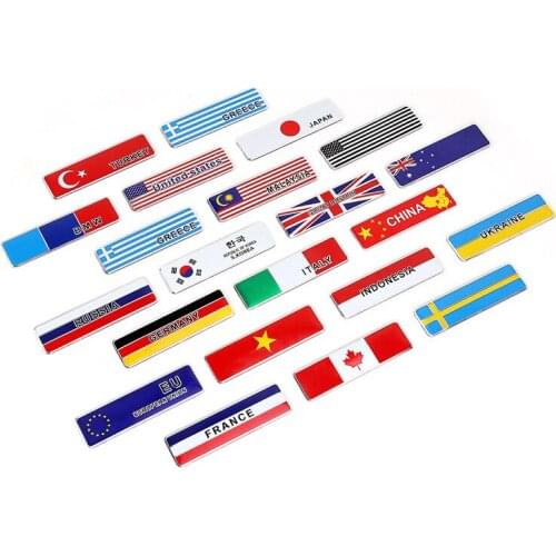 1 Pcs 3D Aluminum United States United Kingdom Germany France Flag Emblem Body Trunk Decoration Car Decal Badge Car Stickers