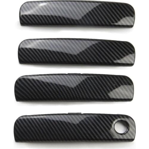 4Pcs Car Carbon Fiber Door Handle Trim Cover Sticker Decals for Dodge Charger 2011-2020 Accessories