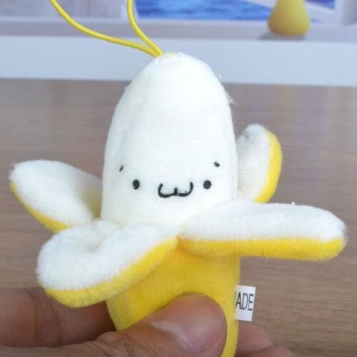 5CM-7CM Yellow Banana Plush Toy String rope Stuffed plush Key Chain Toy Kids Wedding Gift Plush Toy banana toys B0824