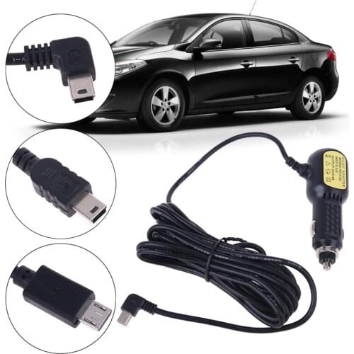 5V 3.5A Dual Mini USB Ports Dash Cam Car Cigarette Adapter Lighter Power Cable Socket Charger for DVR Vehicle Charging 3.5m