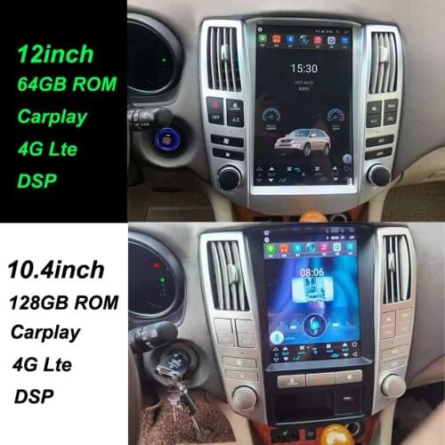 12.1" Tesla Style Android 10 Screen Radio For Lexus RX RX300 RX330 RX350 RX400 Toyota Harrier Car Multimedia Video Player GPS