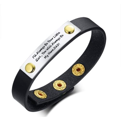 2021 Titanium Steel Corroded Chicken Broth Leather Adjustable Have Rreative Men Bracelet Sutiable For Fathers Day Gift