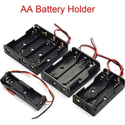 AA Battery Case AA Battery Storage Case Box Holder AA DIY Leads With 1 2 3 4 Slots drop shipping