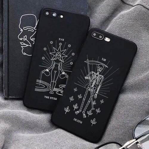 The Star Death Tarot Mystery totem Phone Case For iphone 12 Mini 11 pro max X XS MAX XR 8 7 6S Plus SE 2020 Sort Silicone Cover
