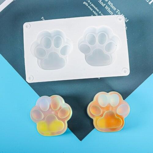 DIY baking mold cute 2 cat claw silicone resin mold new product frosted jewelry creative handmade household items