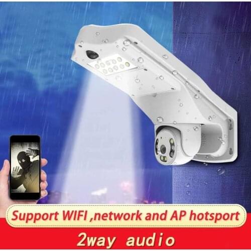 2MP 1080P Shine Light Court Yard Lamp Wireless Intercom PTZ IP Camera Home Security Alarm CCTV Monitor