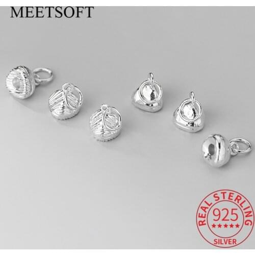 MEETSOFT Classic Silver Glossy and Stripe Triangle Charms for DIY Handmade Jewelry Necklace Decoration Pendant Accessories