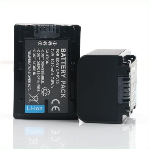 LANFULANG 2PC NP-FV50 1050mAh Rechargeable Li-Ion Battery Pack for Sony Handycam V/H/P Series