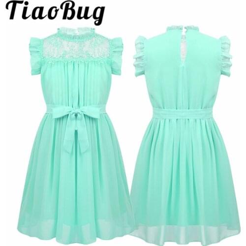 Summer Chiffon Flower Girls Dress Princess Dresses Childrens Vestidos Costumes Wedding Birthday Party Princess Communion Dress