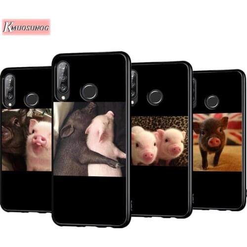 Cute Little Pink Pet Pig Anti-Fall Phone Case for Huawei P30 P20 P40 Lite E Pro P Smart Z Plus 2019 P10 P9 Lite Back Cover