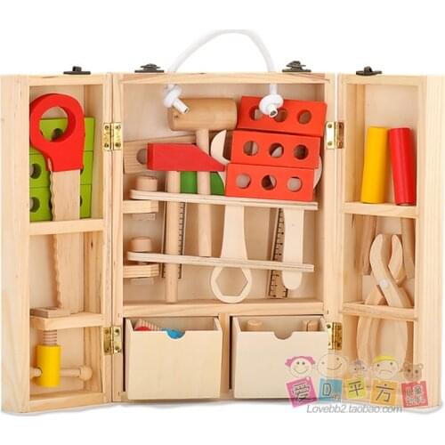 Wooden Tools Set Kids Multifunctional Maintenance Box Wooden Construction Toys For Kids